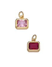 Load image into Gallery viewer, Pink/Fuchsia Baguette Charm
