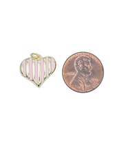 Load image into Gallery viewer, Striped Heart Charm
