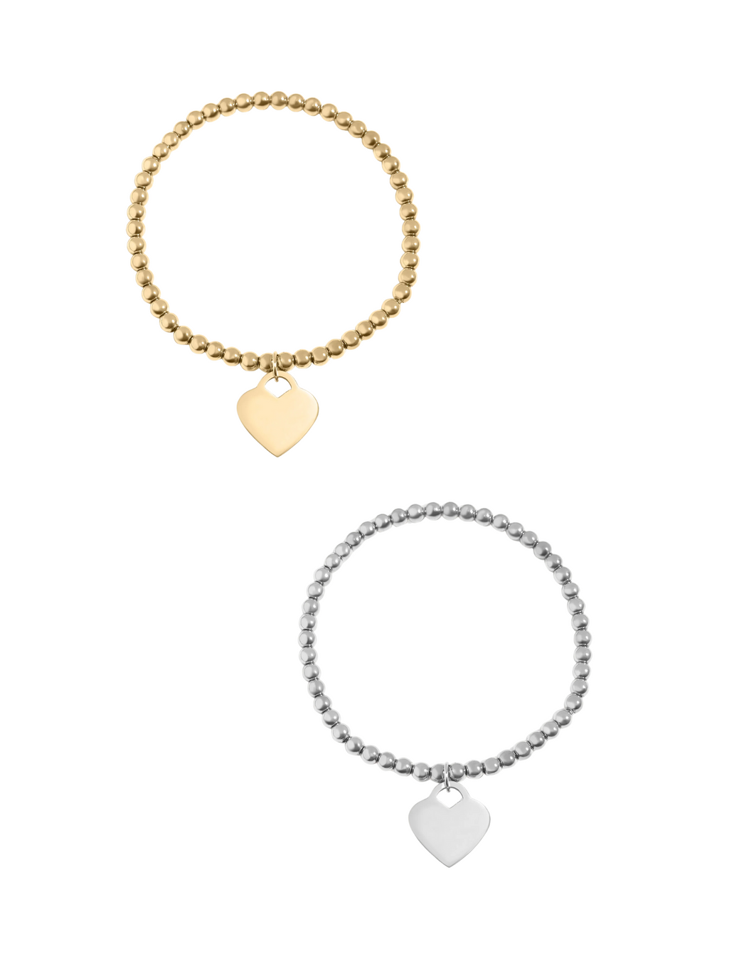 Heart Engraving Beaded Bracelet