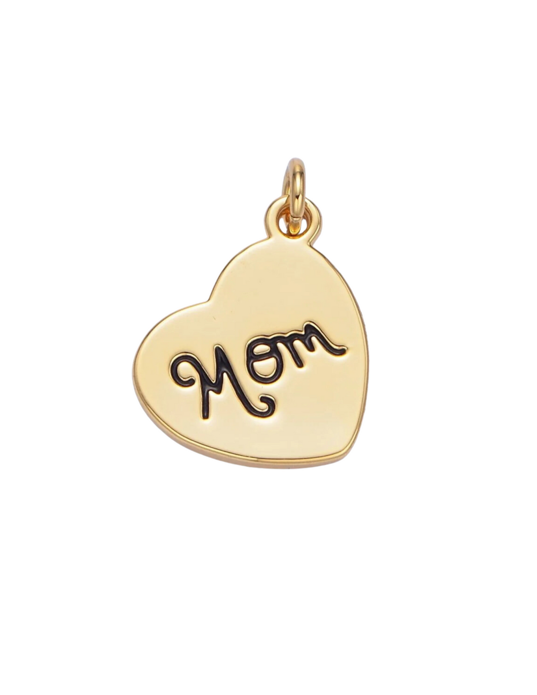 Mom Handwriting Heart Charm