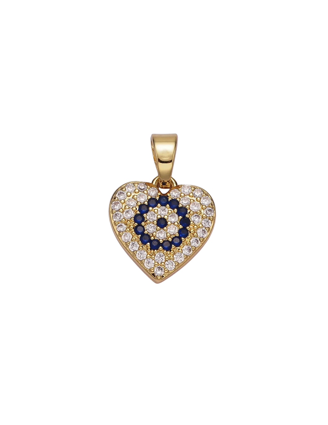 Gold Evil Eye Heart Charm