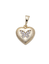 Load image into Gallery viewer, Butterfly on Heart Charm
