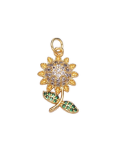 Load image into Gallery viewer, Sunflower CZ Charm
