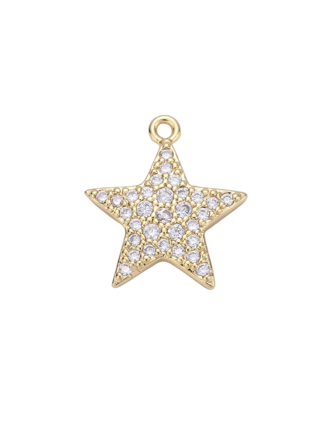 Gold CZ Star Charm