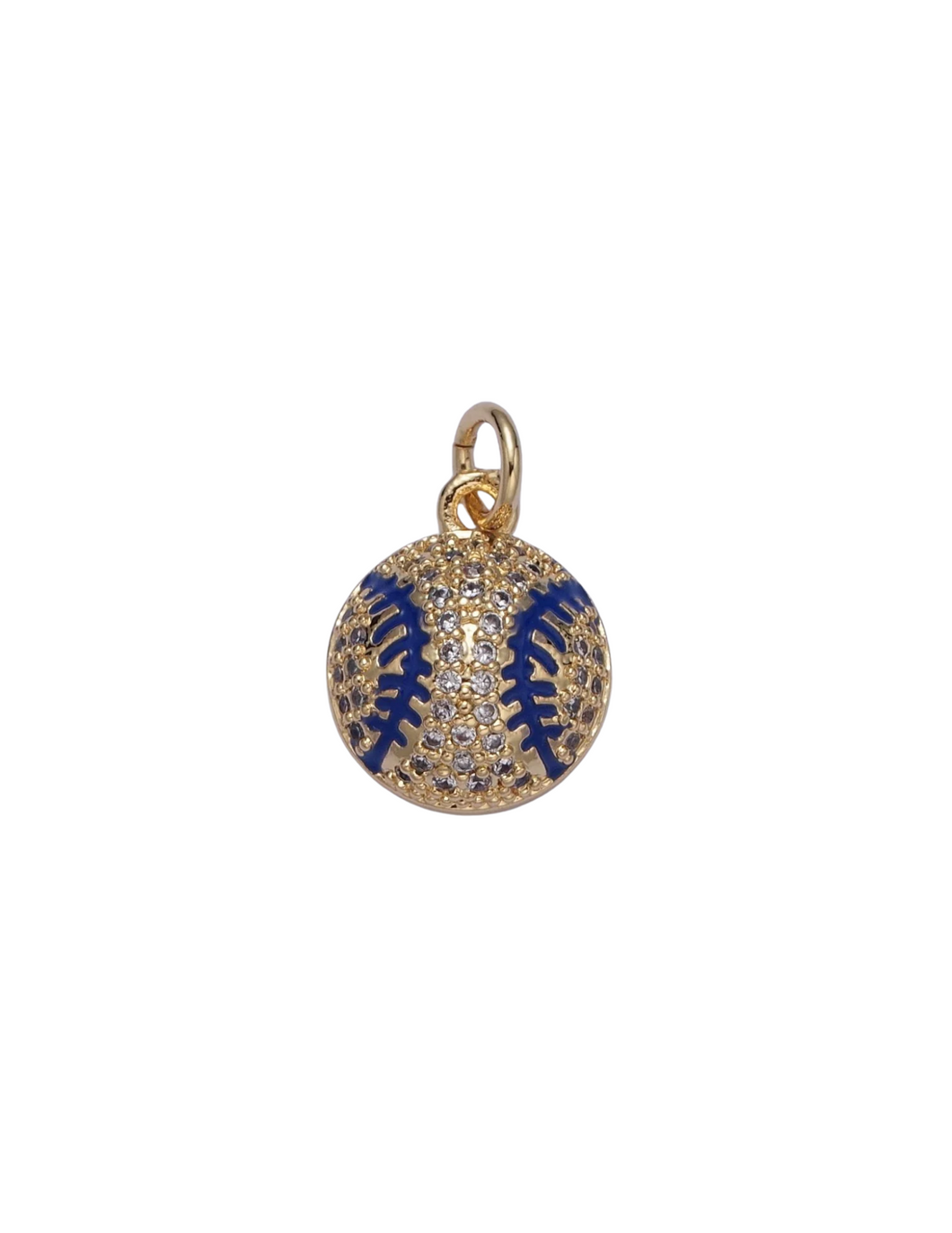 Gold/Blue Baseball Charm