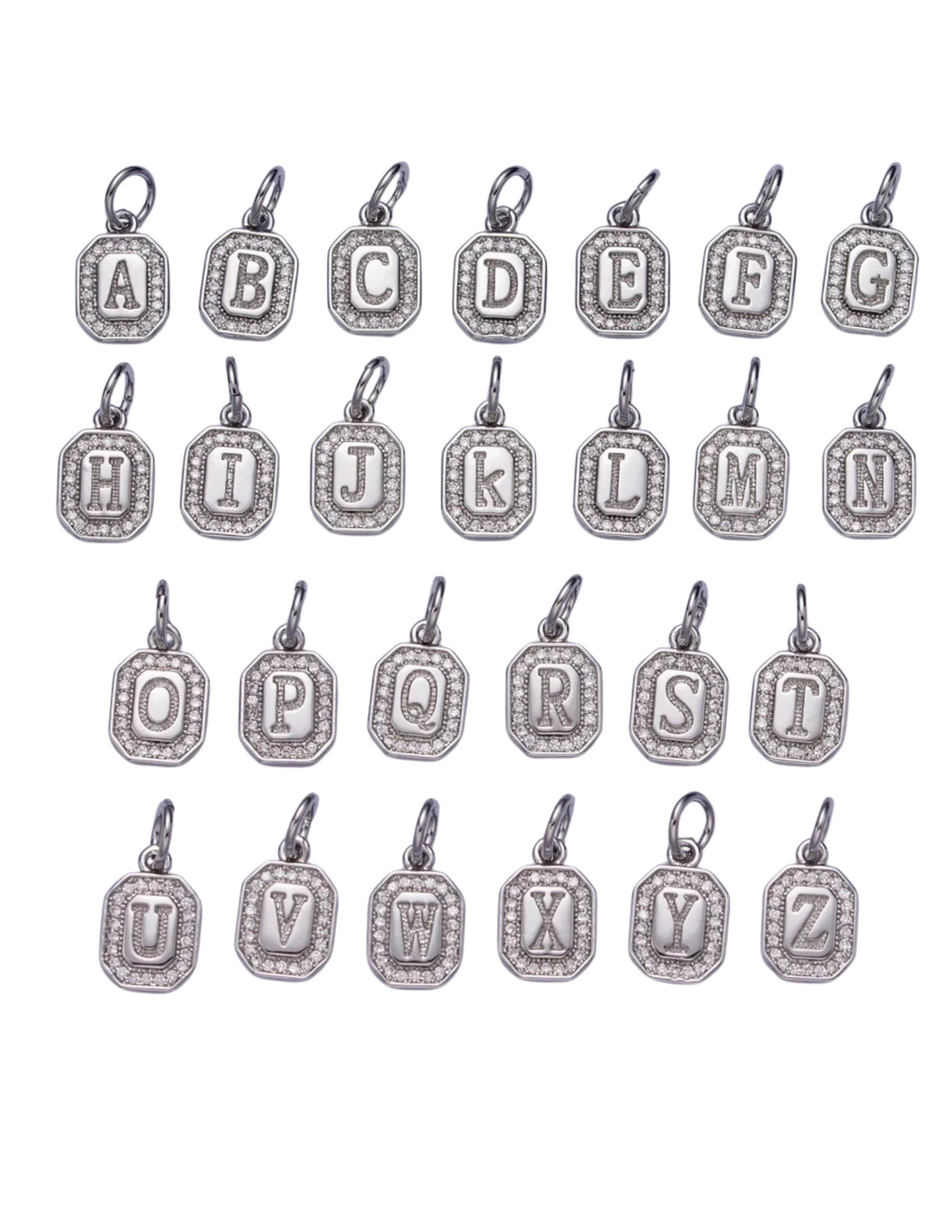 Silver Initial Charms