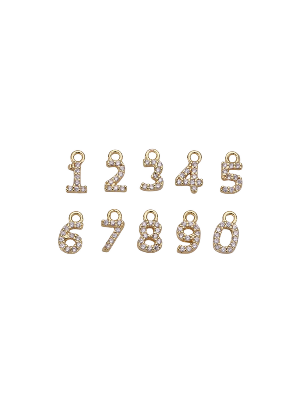 Rhinestone Number Charms
