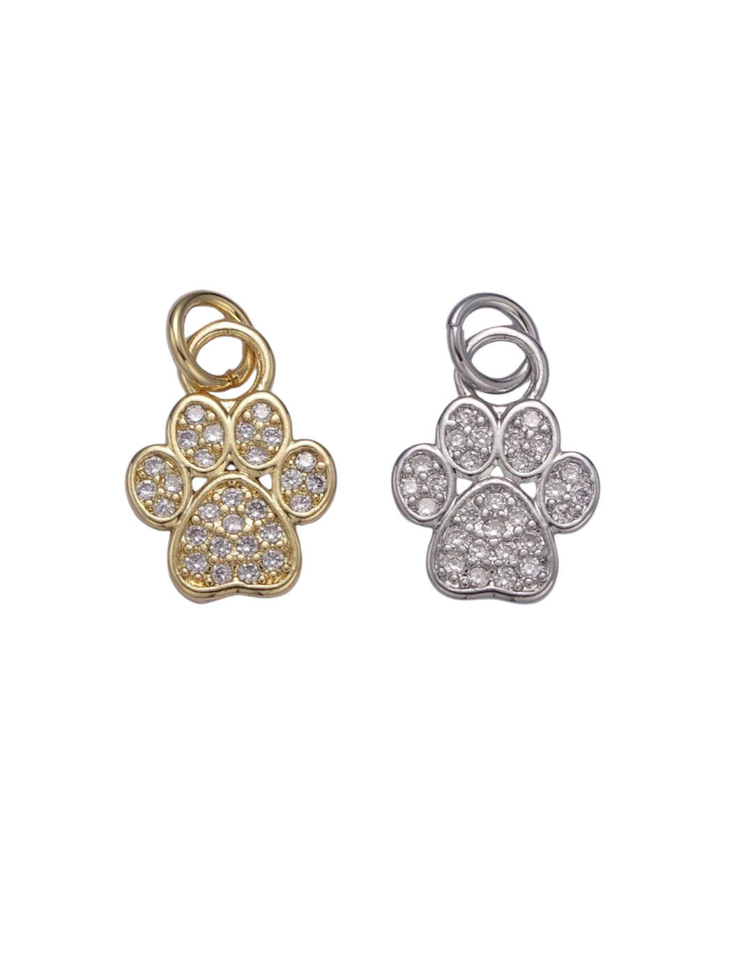 Gold & Silver Paw Print Charms