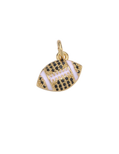 Load image into Gallery viewer, Gold/Black Football Charm
