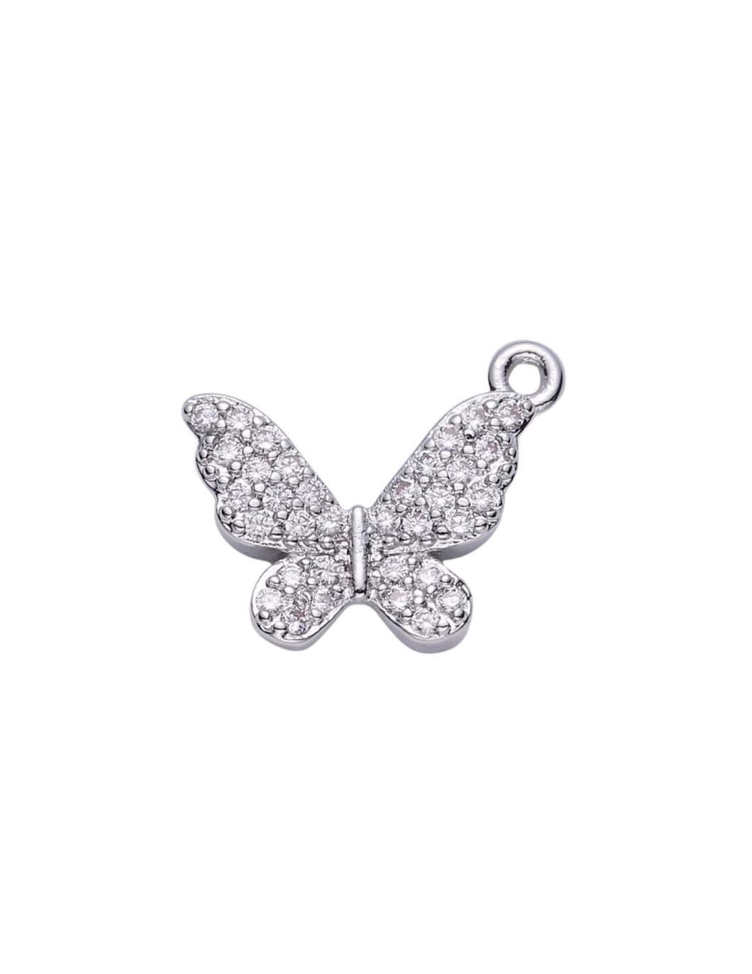 Silver CZ Butterfly Charm