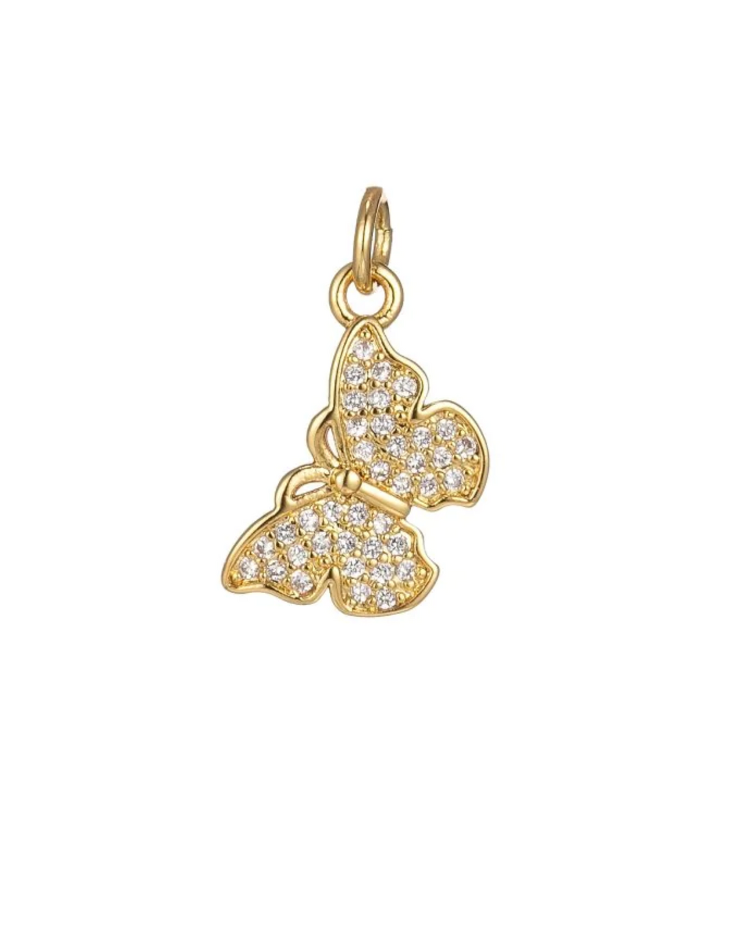 Gold CZ Butterfly Charm