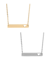 Load image into Gallery viewer, Cutout Heart Bar Engraving Necklace
