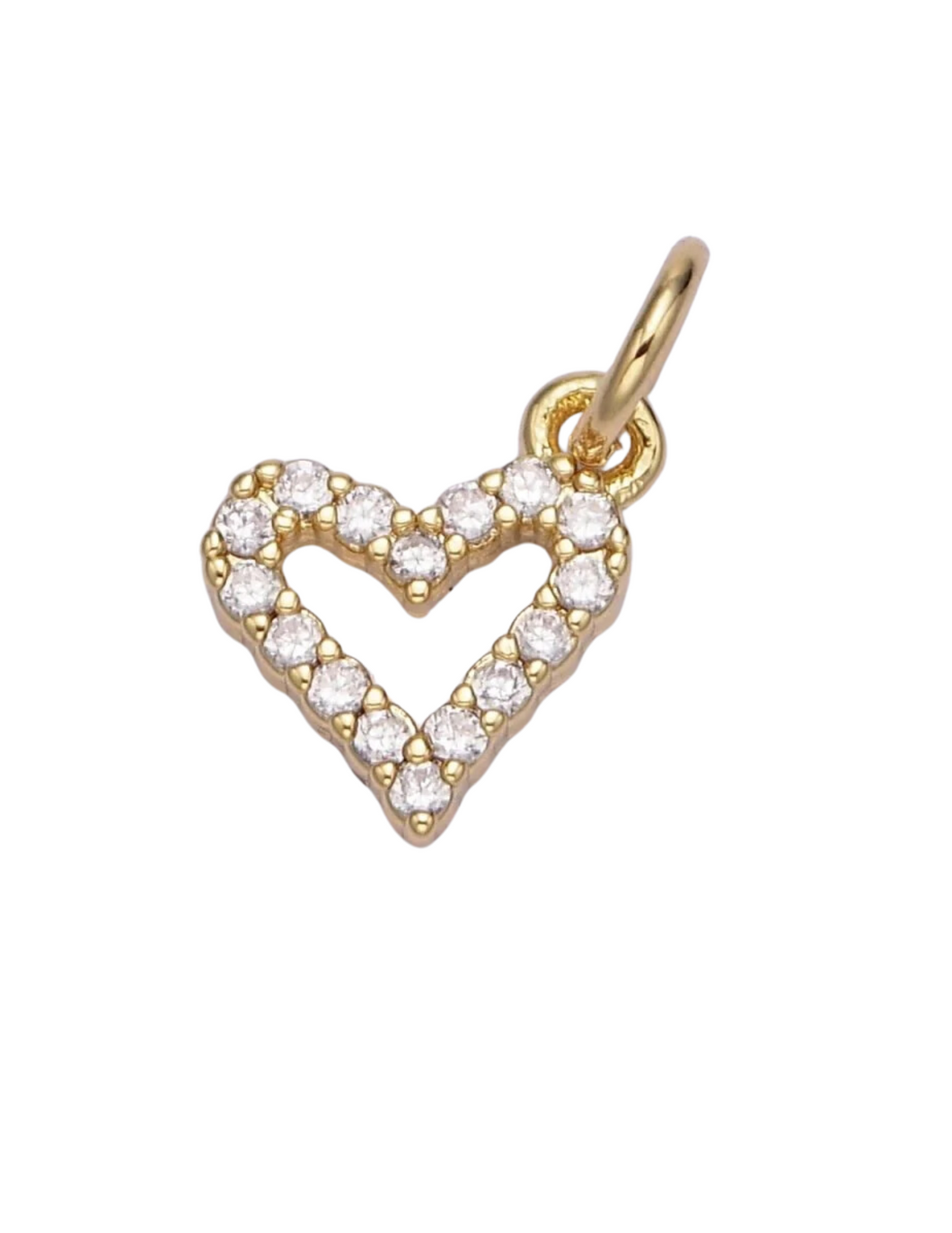 CZ Heart Outline Charm