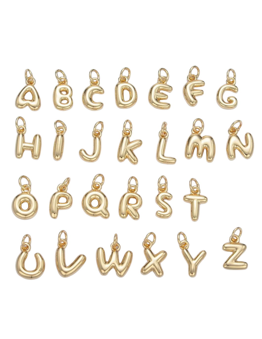 Gold Bubble Initial Charms