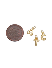 Load image into Gallery viewer, Gold Bubble Initial Charms
