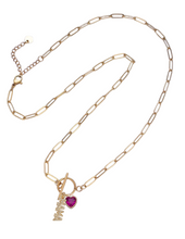 Load image into Gallery viewer, Gold Toggle Clasp Paperclip Necklace
