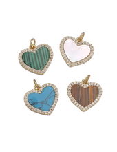 Load image into Gallery viewer, Stone Heart Charms
