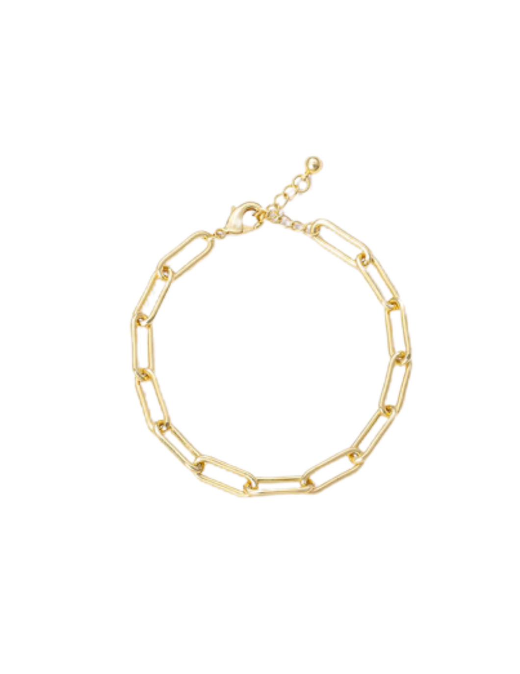 Dainty Gold Paperclip Bracelet 2mm