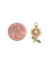 Load image into Gallery viewer, Sunflower CZ Charm
