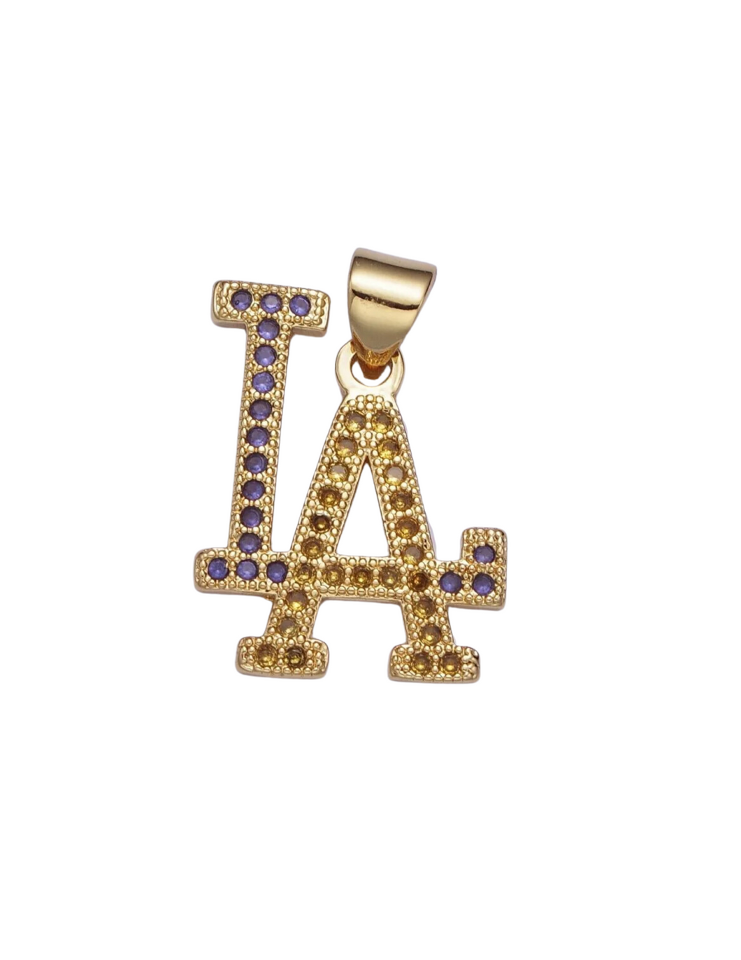 Rhinestone Purple/Yellow  LA Charm