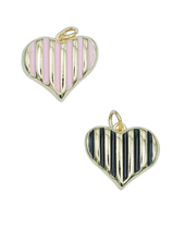 Load image into Gallery viewer, Striped Heart Charm
