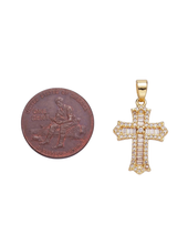 Load image into Gallery viewer, CZ Baguette Cross
