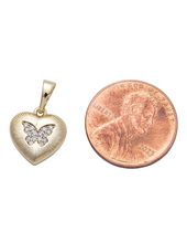 Load image into Gallery viewer, Butterfly on Heart Charm
