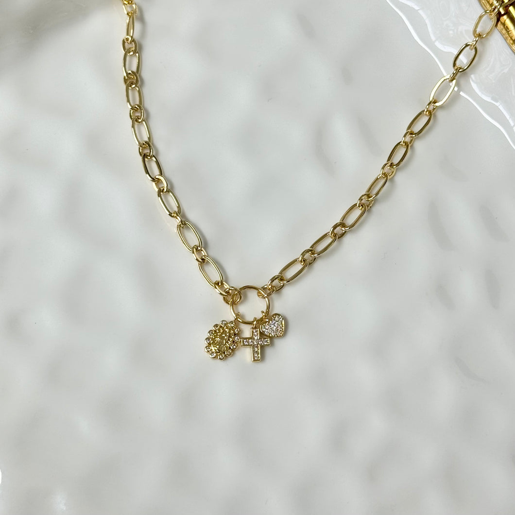 Faith Cluster Charm Necklace