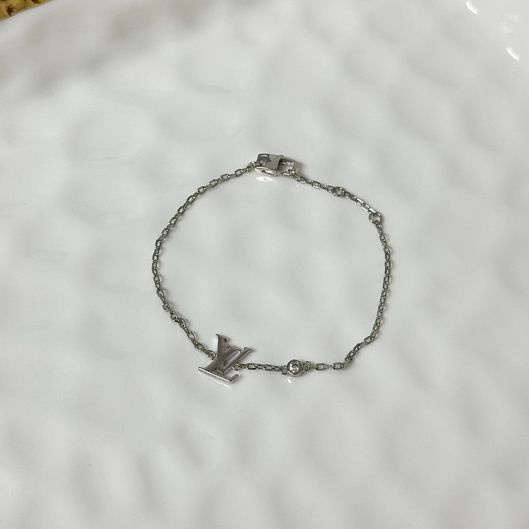 Single LV Silver Bracelet