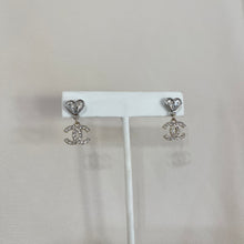 Load image into Gallery viewer, Silver CC Heart Studs
