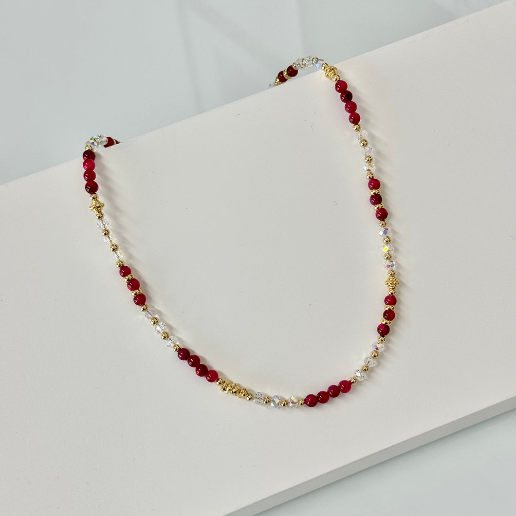 Plum Beaded Necklace