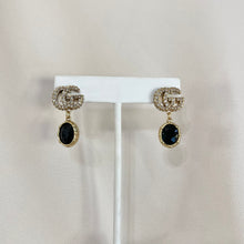 Load image into Gallery viewer, Black GG Dangle Studs
