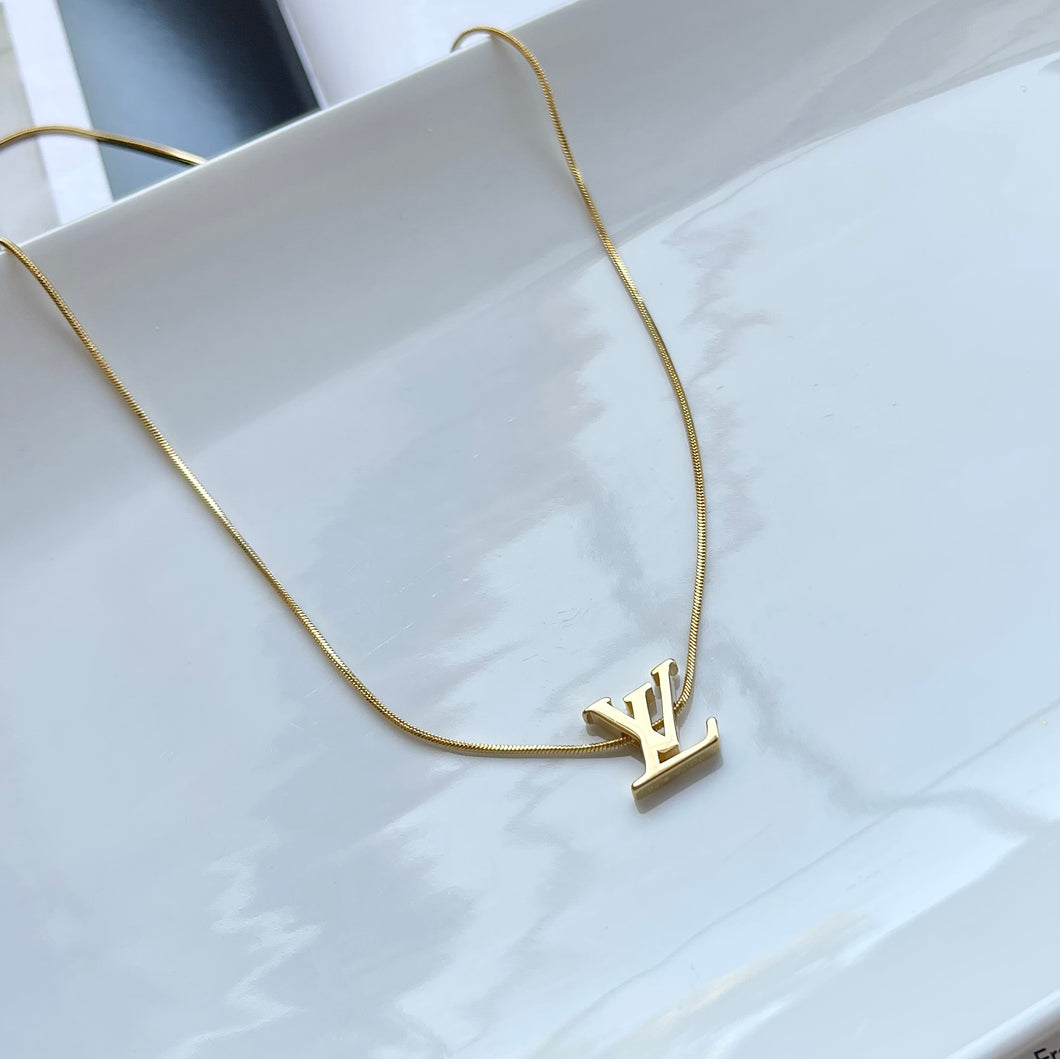 LV Charm Necklace- Silver & Gold