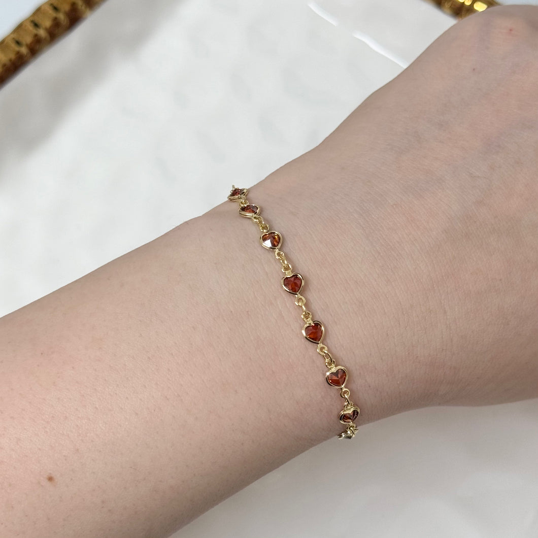 Autumn Heart CZ Bracelet