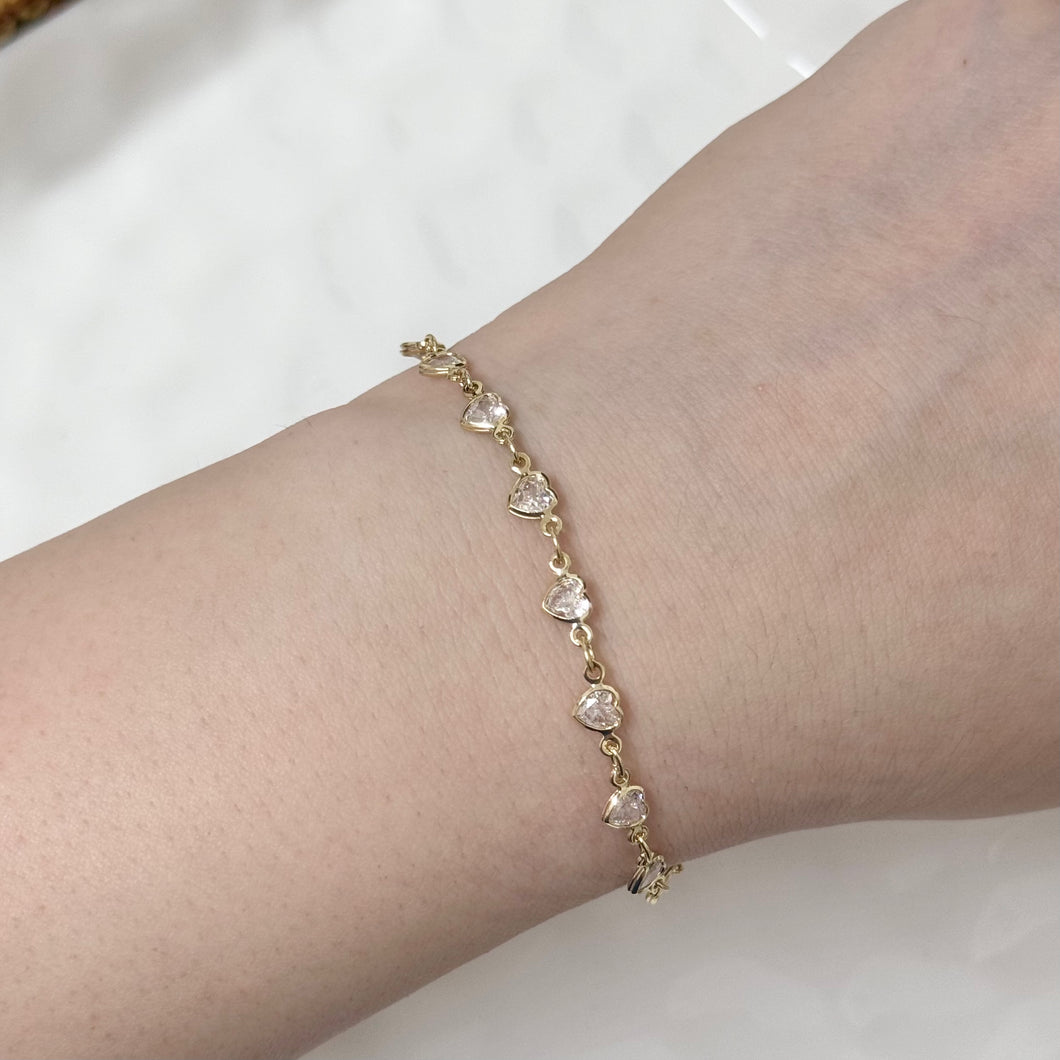 Clear Heart CZ Bracelet