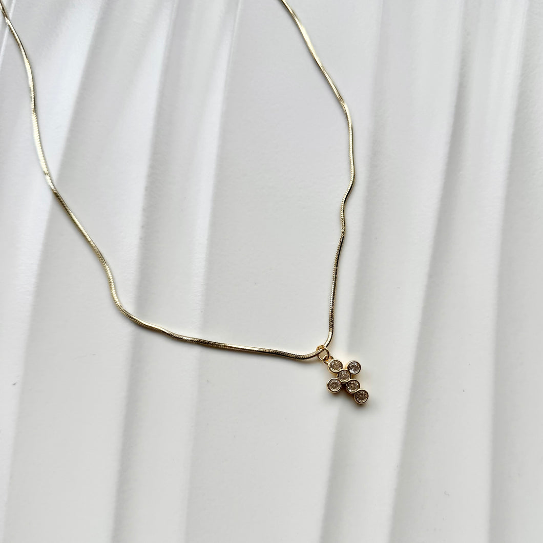 Mini CZ Cross Necklace