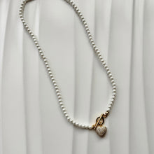 Load image into Gallery viewer, Pearl Heart Lock Necklace
