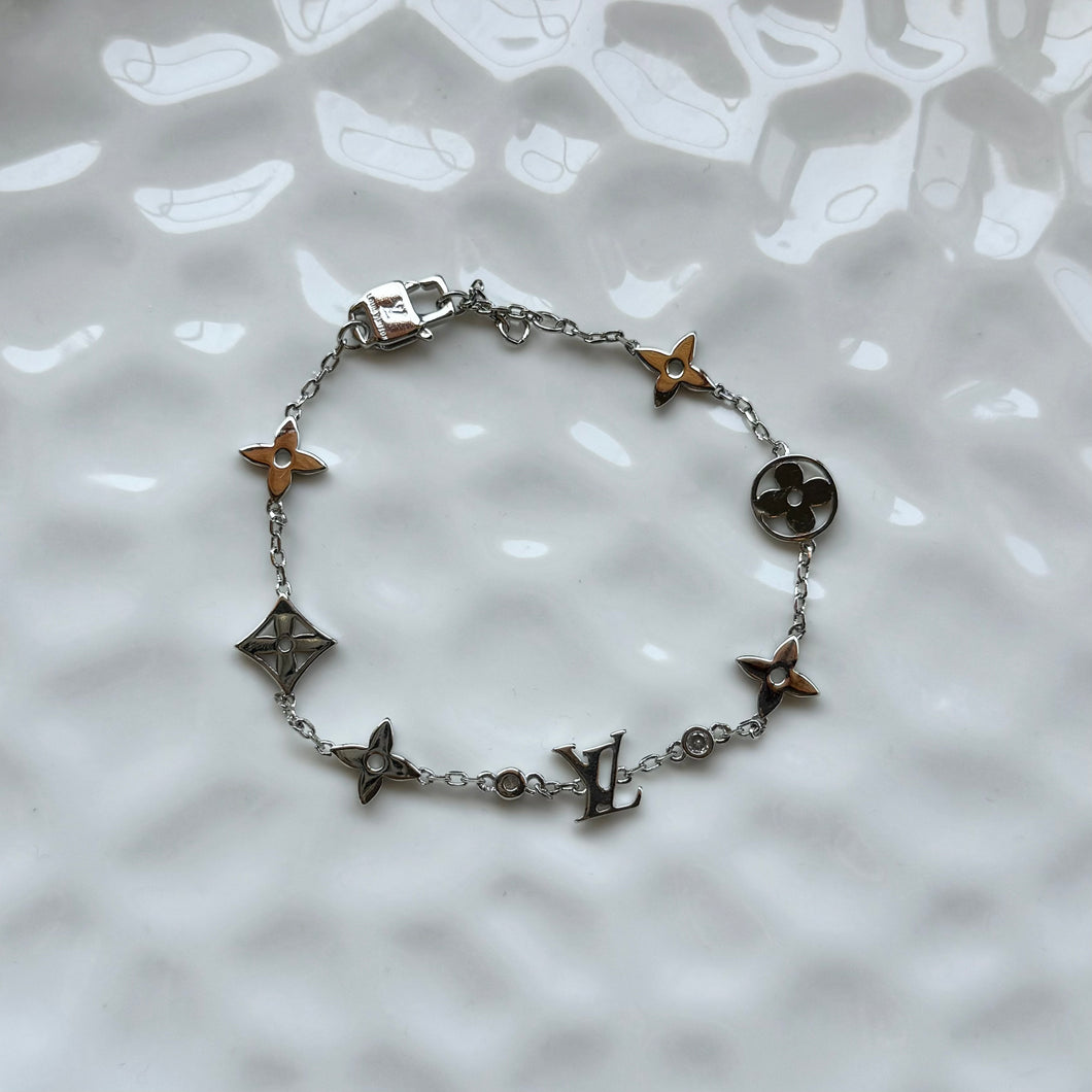 Silver LV All Over Bracelet