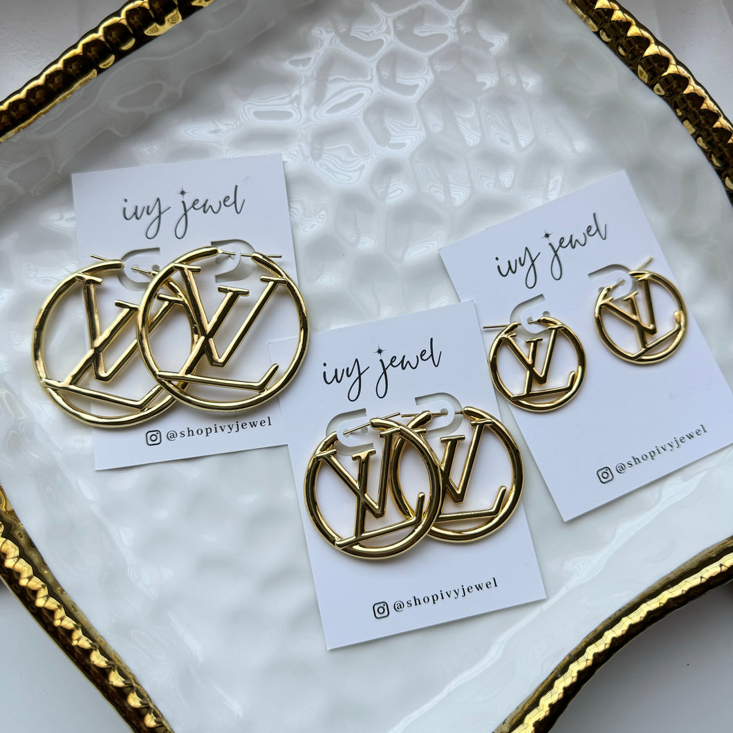 Gold LV Hoops