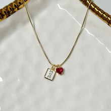 Load image into Gallery viewer, Pink Heart MOM Necklace
