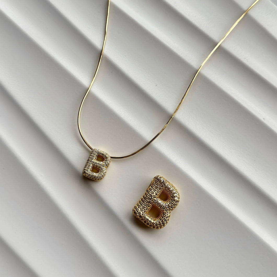 Mini Luxe Initial Bubble Necklace