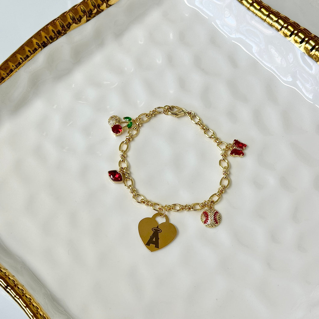 Angels Baseball Charm Bracelet