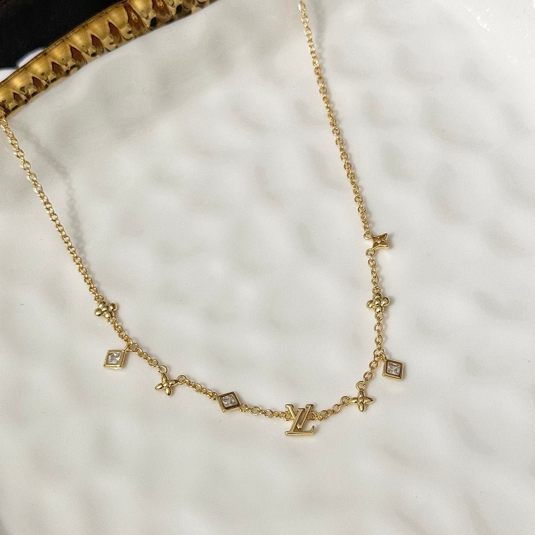 Dainty LV Charm Necklace