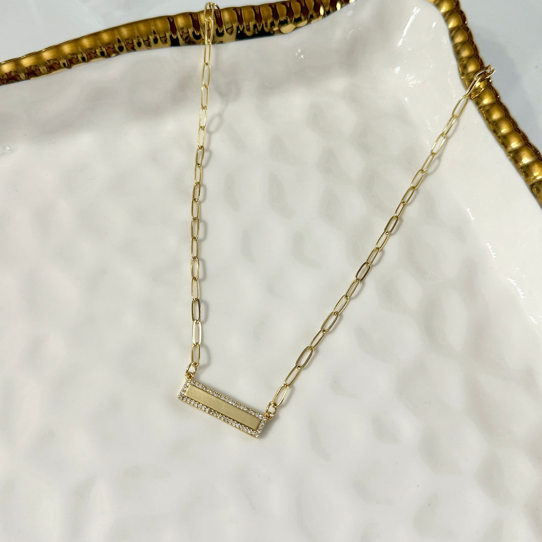 Luxe Bar Engraving Necklace