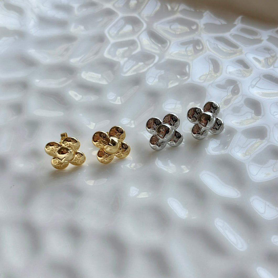 LV Floral Studs