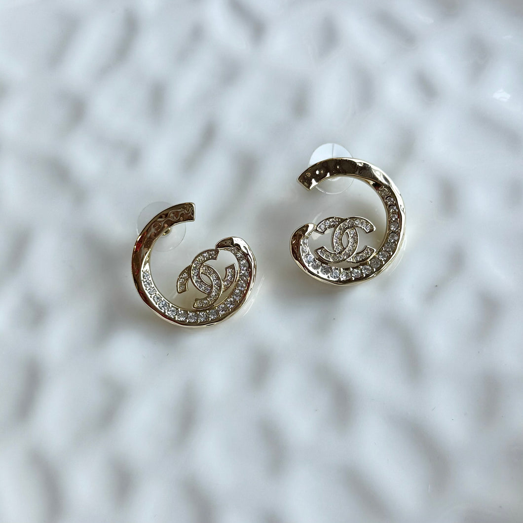 Silver CC Circle Studs