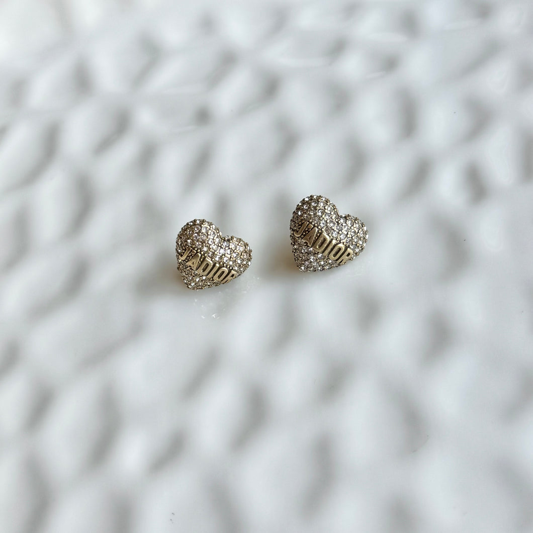 Vintage Jadior Heart Studs