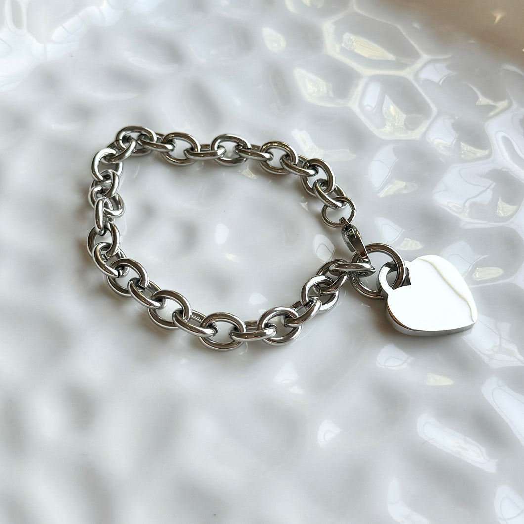 Silver Heart Charm Bracelet