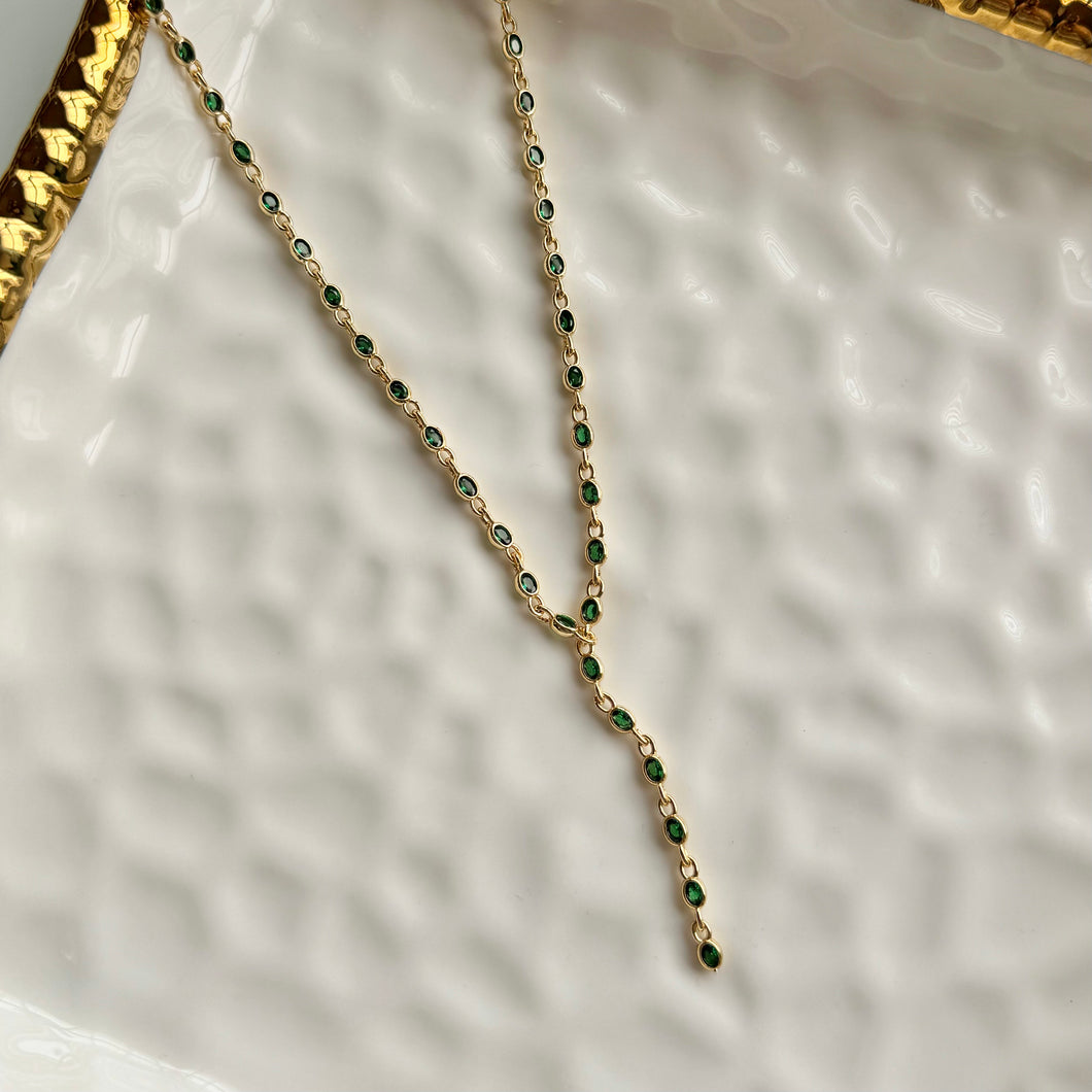 Emerald Y Necklace