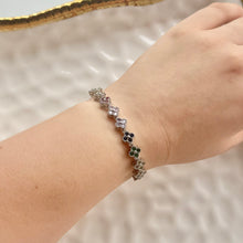 Load image into Gallery viewer, Silver/Multi Color Mini Clover Bracelet
